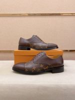 LV Brown calfskin Leather Shoes-LV Man Business Leather Shoes